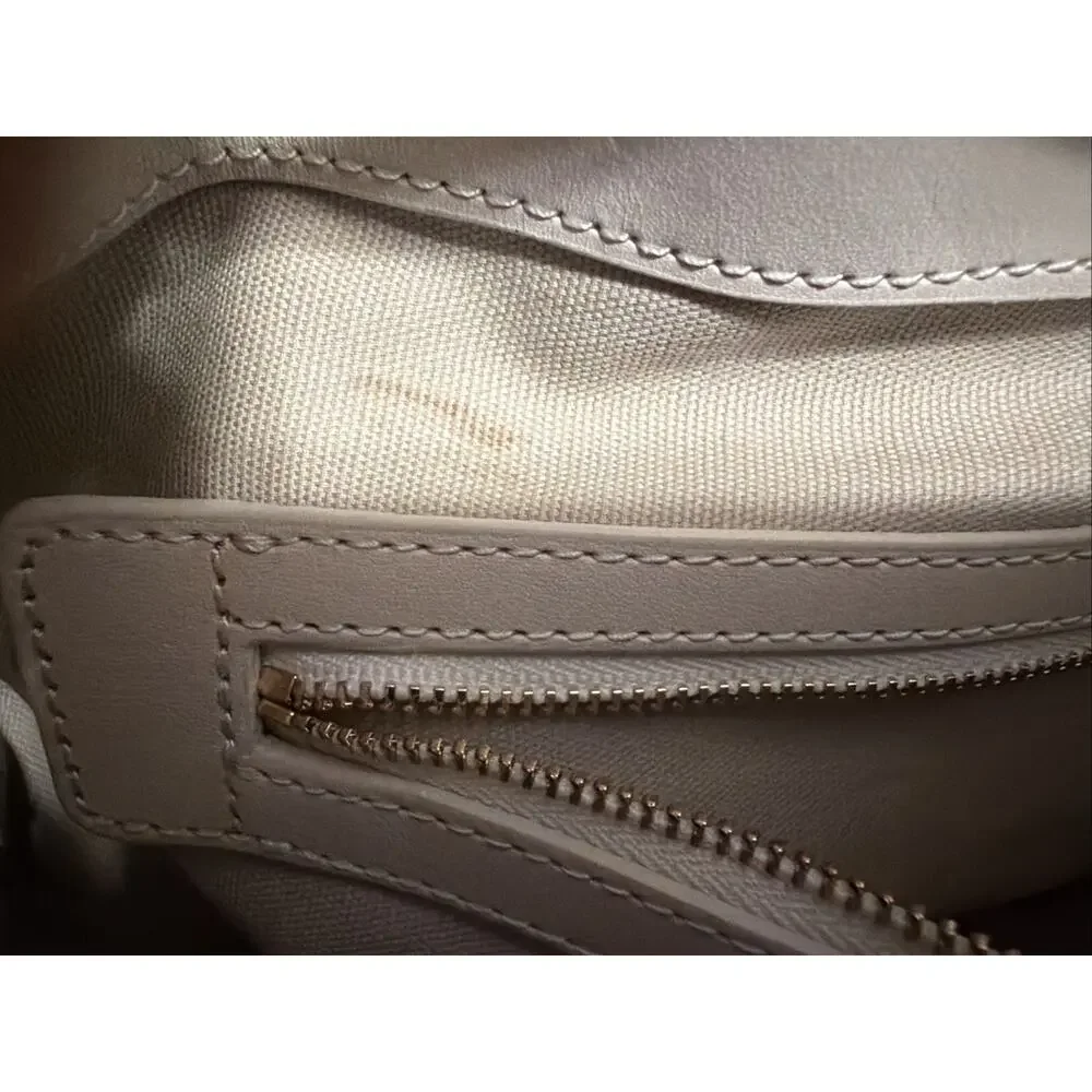 Tory Burch Gwendolyn Straw Bucket Tote Ivory Gray Leather Crossbody Bag
